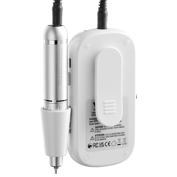 VEVOR Portable Electric Rechargeable Nail Drill, 35,000RPM Cordless Nail E File Machine, LCD-Display Acrylic Gel Grinder Tool for Manicure Pedicure Carve Polish with 6 Bits and 50PCS Sanding Bands