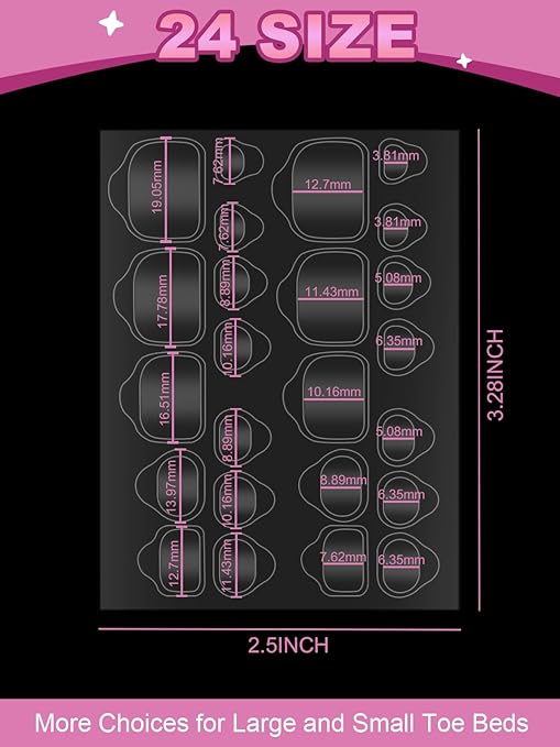 1200PCS Nail Adhesive Tabs for Toenail, EBANKU Breathable Toenail Glue Stickers Ultra-Thin Press on Nail Sticky Tabs in 12 Sizes, 50 Sheets Waterproof Double Sided Transparent Nail Tape for DIY