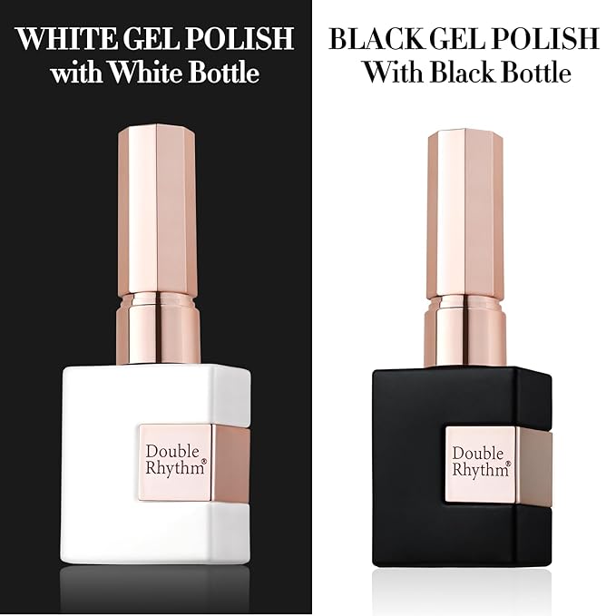 Double Rhythm 2 Pcs 15ml UV Gel Polish Set Pure White And Black Color Gel Nail Polish Kit Nail Art Salon DIY (2-A1015+A1093)