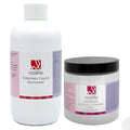 Odorless Liquid Monomer + White Acrylic Powder - Professional System for Nail Extension, Non-Yellowing Effect and EMA Formula – Kit 8 Oz.