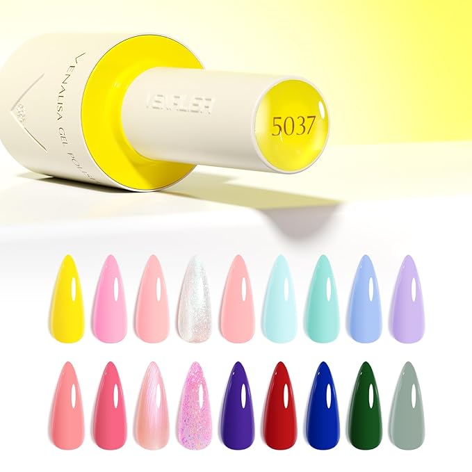 VENALISA V3 Gel Nail Polish Kit of 22 Pcs With Color Display Card Red Blue Green Yellow Pink Gel Polish Set Soak Off Salon Nail Art DIY at Home Manicure