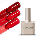 MAYCHAO 15ML Jelly Red Gel Nail Polish 1Pc Sheer Red Gel Polish Soak Off UV LED Transparent Nail Polish Nail Art Starter Manicure Salon DIY at Home, 0.5 OZ
