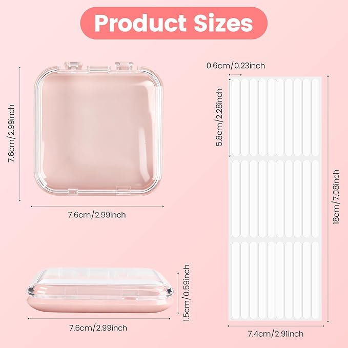 15 Pcs Press On Nail Packaging Box Press on Nail Storage Box for Press Ons with 90 Pcs Adhesive Double Sided Tape for Fake Nail Storage Case Nail Display Nail Salon Supplies (Multicolor)