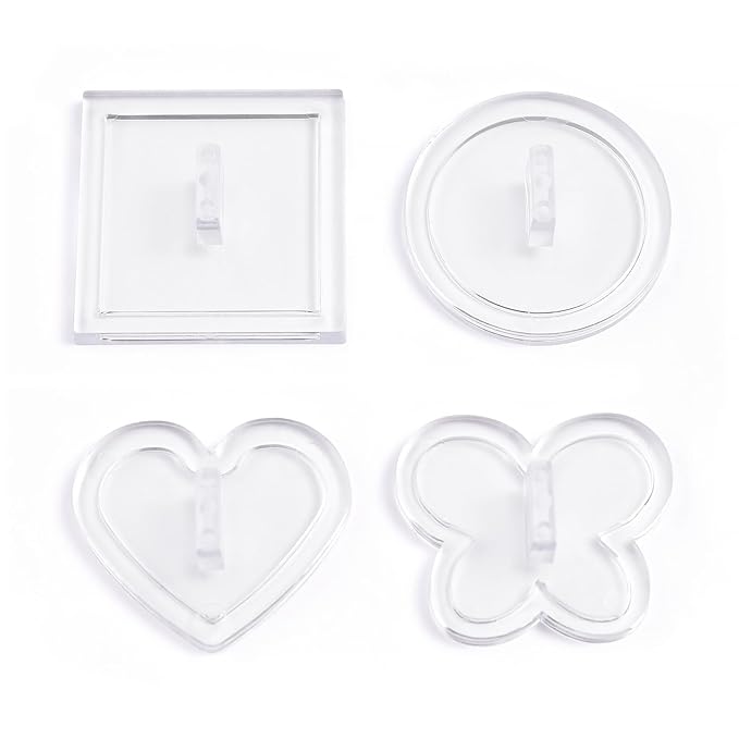 4pcs Nail Practice Stand Nail Support for Nails Display Fake Nail Holder Painting Nail Designs for Beginner Practice Nail Art, Home DIY and Nail Art Salon Use (Clear)
