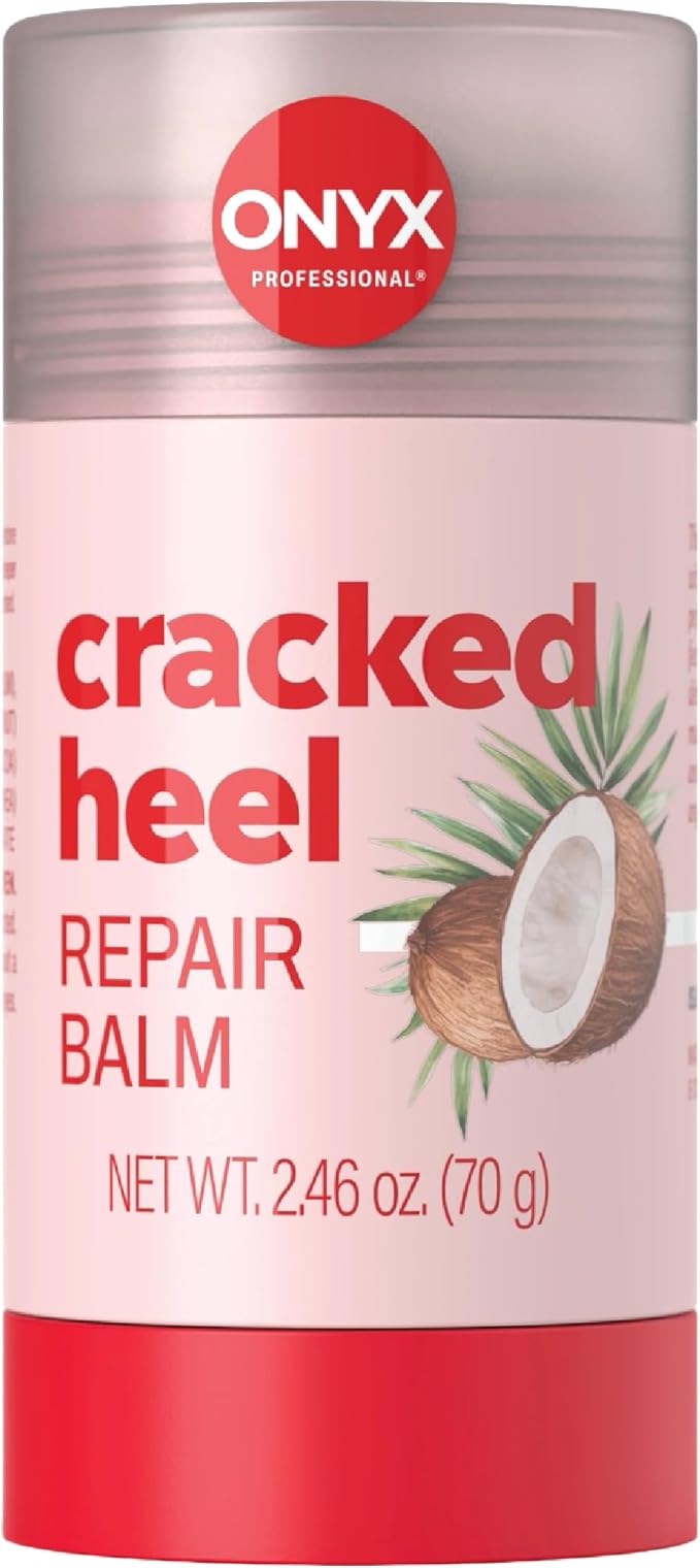 Onyx Professional Cracked Heel Repair Balm Stick for Dry Cracked Feet Treatment, Coconut Scent, 1 pack - Moisturizing Foot Balm, Rolls On, No Mess Like Foot Cream or Foot Lotion, Heel Treatment