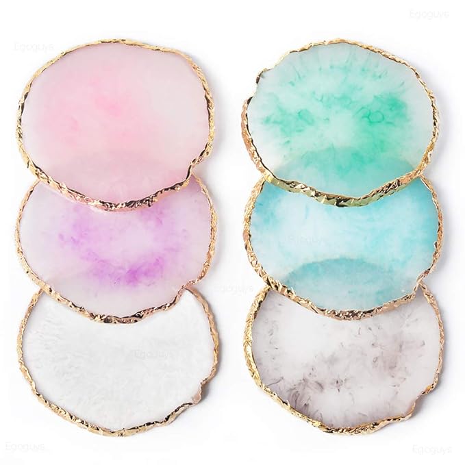 AKOAK 1 Pack Natural Resin Agate Phnom Penh Nail Glue Palette Crystal Edge Shooting Props Toning Works Display Board Tool (Light Blue)