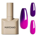 MAYCHAO 15ML Color Changing Gel Nail Polish 1Pc Dark Purple to Bright Purple Mood Temperature Change Color Gel Polish Soak Off Ombre Thermal Salon Home Fall Winter Manicure UV Varnish, 0.5 OZ