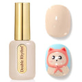 Double Rhythm 0.50 OZ Gel Polish Hema Free Same Color Same Bottle Golden Round Translucent Neutral Natural Milky 15 ML Jelly UV Polish Art DIY at Home (Milky Beige-C1565)