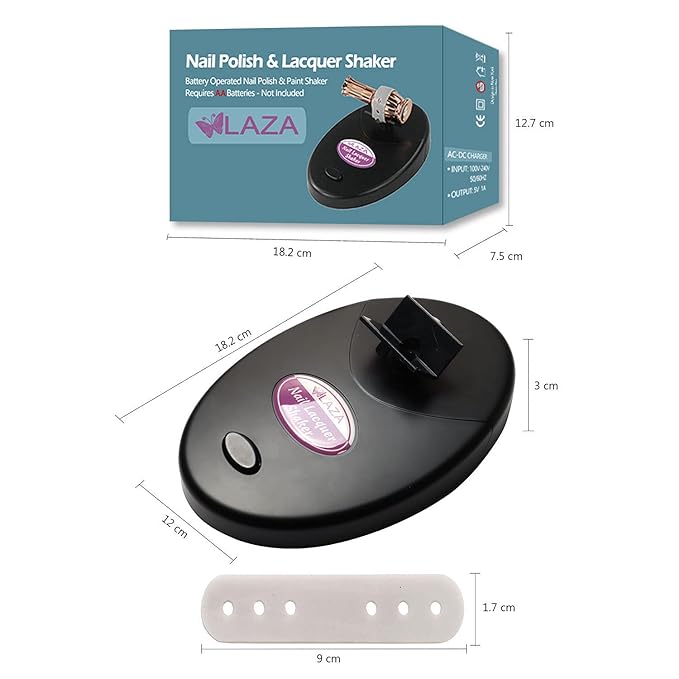 Laza Nail Lacquer Shaker Nails Gel Polish Varnish Adjustable Bottle Shaking Machine Shake Evenly Tools for Nails Art - Black