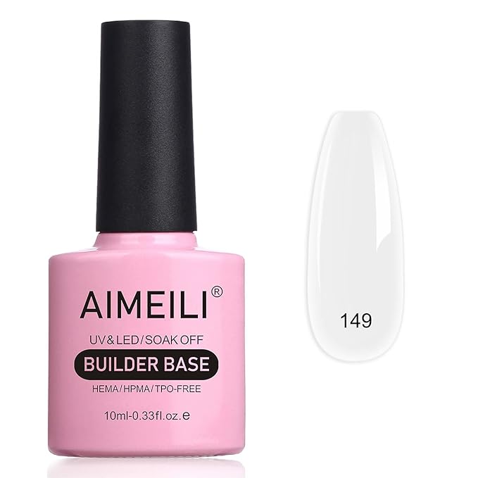 AIMEILI Hema Free 5 in 1 Builder Base Gel, Cruelty Free, Vegan, Strengthener Hard Gel for DIY Nail Art Manicure 10ML-149