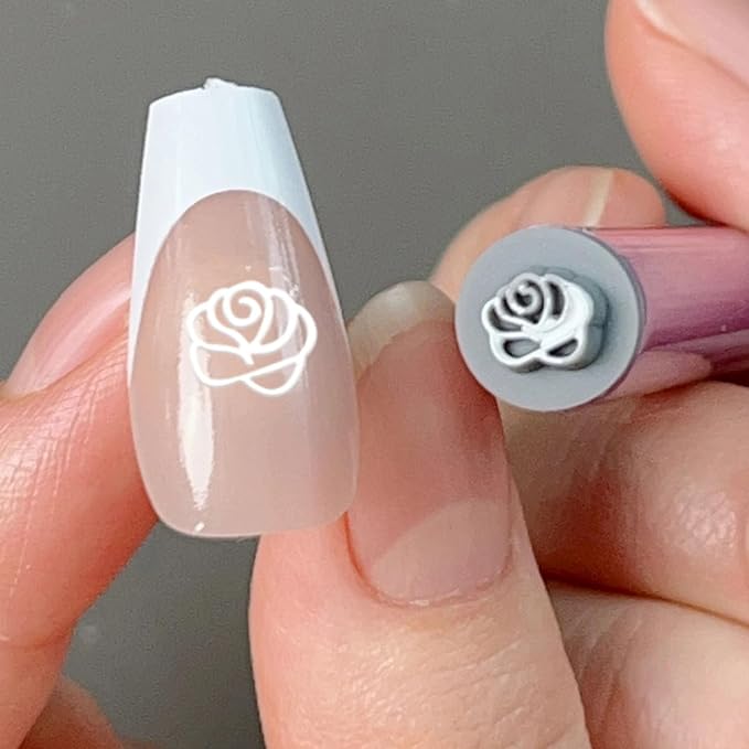 DANNEASY 10PCS Nail Art Flower Stamp Pen, Nail Art Stamp Pen Set, Nail Design Stamping Pens DIY Nail Art Tools, Nail Graffiti Tool for Creative Home Manicure Kit