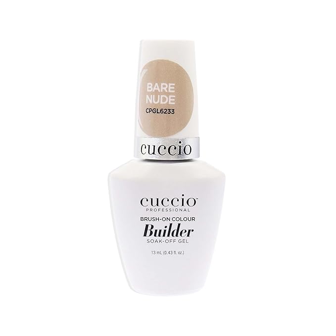 Cuccio Pro Brush-On Colour Builder Soak-Off Gel - Calcium Enriched - Easy Brush-On - Perfect Light Color - Reinforce, Build, Shape And Extend The Natural Nail - Bare Nude - 0.43 Oz Nail Polish