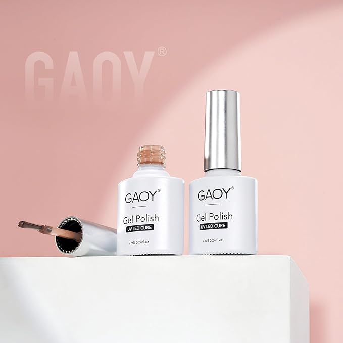 GAOY Jelly Gel Nail Polish Kit, 33Pcs Sheer Pink Gel Polish Set with Glossy & Matte Top Coat and Base Coat for Nail Art DIY at Home, Mint Jelly