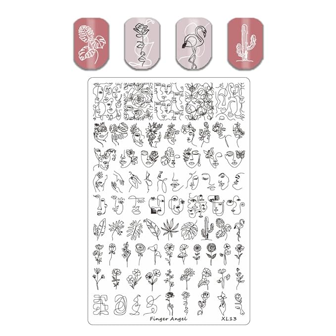 4PCS Nail Art Stamp Plates with XL11-14 Stamping Image Plates Collection Manicure Tools