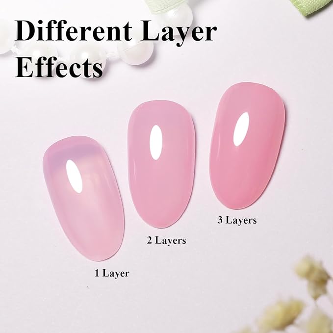 Imtiti 10ml Jelly Pink Gel Nail Polish Long Lasting Soak Off UV Led Baby Pink Gel Polish Salon DIY at Home Gift for Women 1Pcs