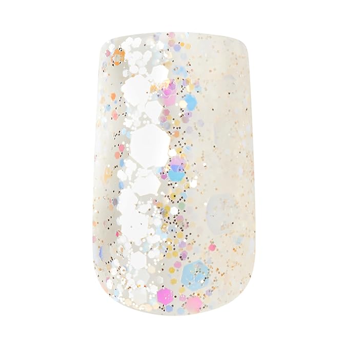 KISS Gel Fantasy Allure Press On Nails, Ready to Wear, 3D Design, Waterproof, Pink Gel Nail Glue 0.07 Oz. (2g), Manicure Stick & Mini File, 28 Count