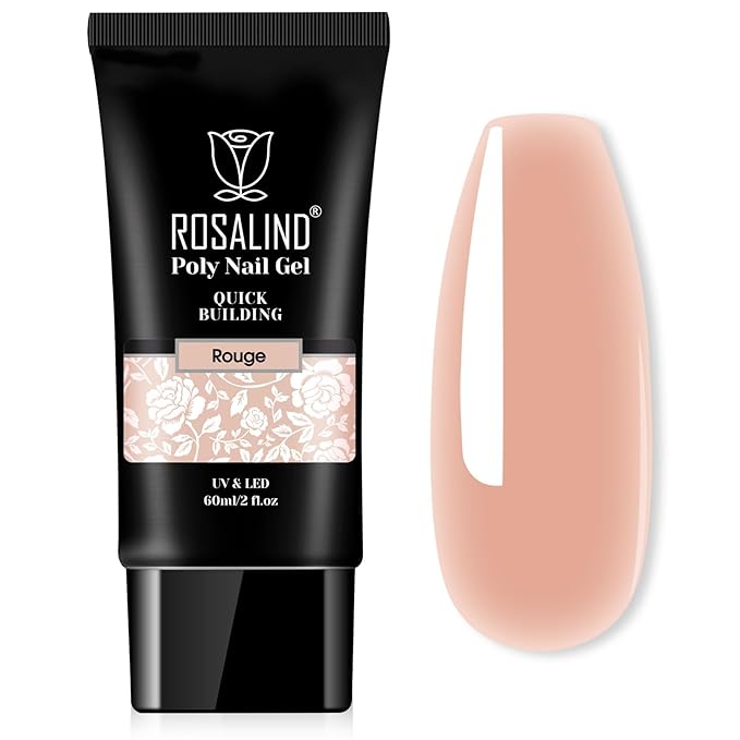 ROSALIND False Nail Extension Gel, 60ML Rouge, Neutral Color, Ballerina, Square, Oval, Acrylic, 1 Piece, 2 Fl Oz
