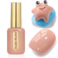Double Rhythm 0.50 OZ Gel Polish Hema Free Same Color Same Bottle Golden Round Translucent Neutral Natural Milky 15 ML Jelly UV Polish Art DIY at Home (Khaki Nude-C1467)
