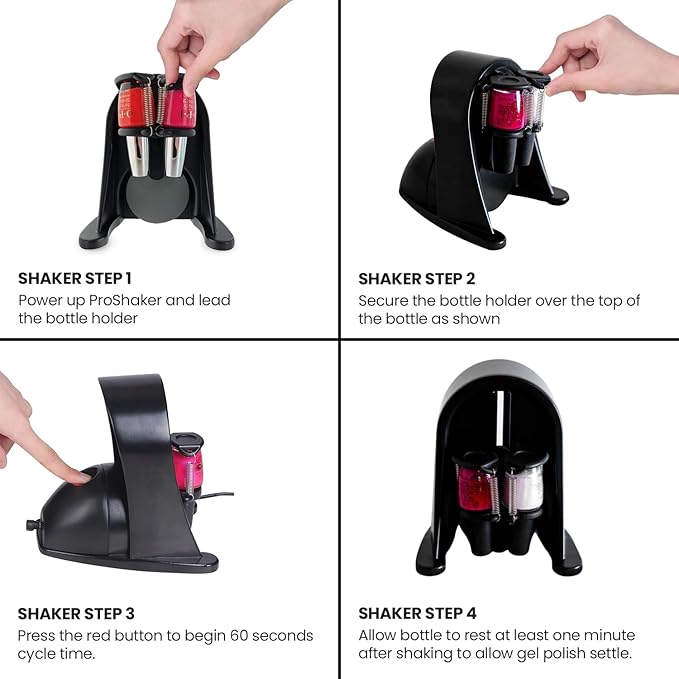 Duo Nail Polish Gel Shaker Mixer – Mixes 2 Bottles | Pro Salon Tool | For Gel & Traditional Polish | U.S. Patented | Made in USA | Quiet, Automatic 60s Cycle