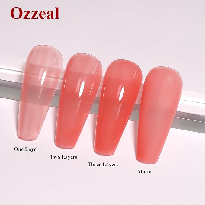 Jelly Gel Nail Polish, Strawberry Red Jelly Nail Polish Gel Translucent Spring Summer Sheer Nail Gel Polish Soak off UV LED for Nail Art DIY Manicure 0.5 Fl Oz