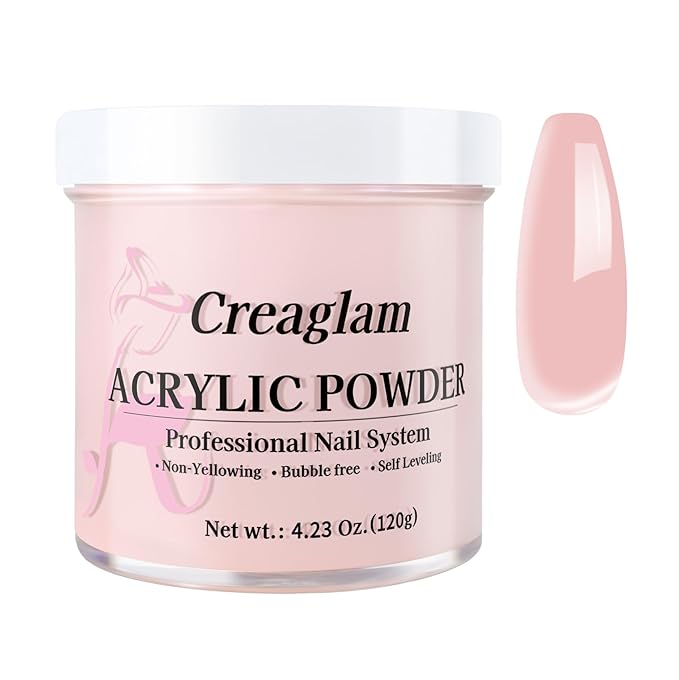 Acrylic Powder 120g 4.23oz No Lamp Needed for Nail Extensions, Bubble Free Formula Acrylic Nail Powder for 3D Art Sculpting Tips, Long Lasting Salon Quality Manicure