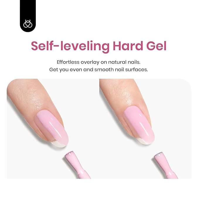 Beetles Builder Gel Set-Sheer Luck 6 Colors 8 in 1 Building Apex Strengthening Thickening Extension DIY Salon at Home for Beginner,Nude Pink Builder Nails Gel,UV & LED Lamp Needed