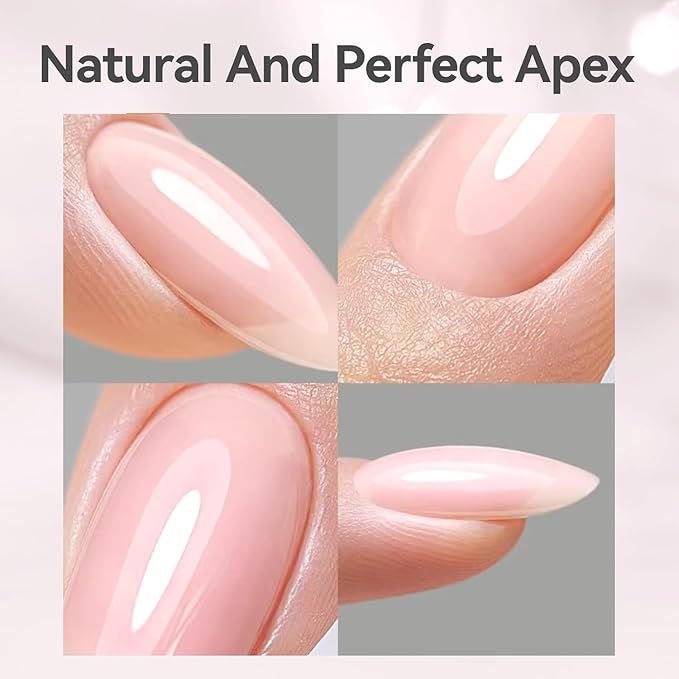 Born Pretty Builder Gel for Nails 8-in-1，15ML Clear and Cover Pink Builder Nail Gel Set, Transparent Extension Gel Rhinestone Glue for Nail Art Base Gel, LED Nail Lamp Cured Hard Gel Builder