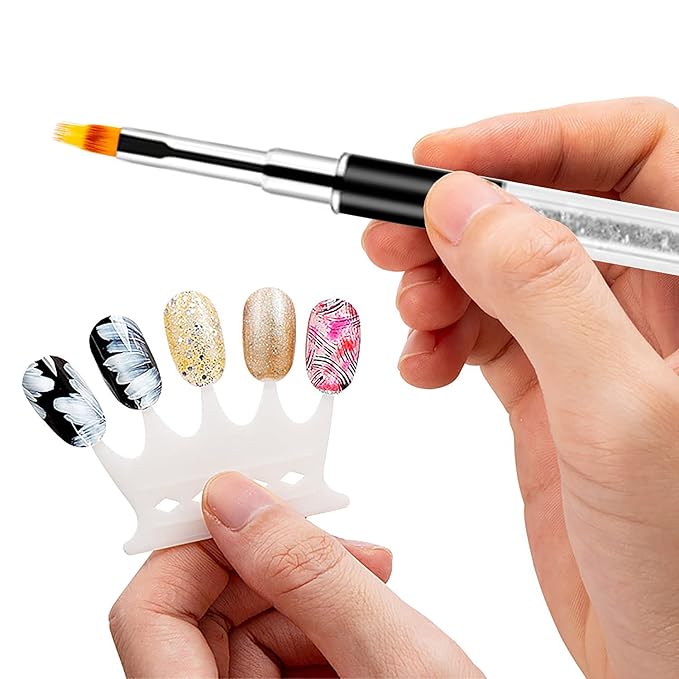 SILPECWEE 3Pcs Ombre Nail Brush Acrylic Nail Brush Set Nail Gradient Brushes Nail Painting Pens Nail Art Tools For Gel Nails Manicure Accessories