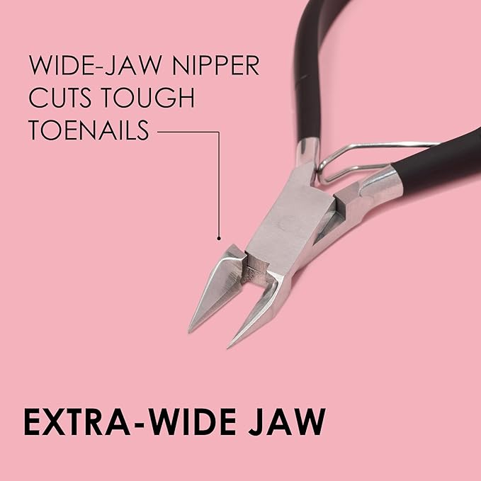 JAPONESQUE Soft Touch Toenail Clipper & Cuticle Pusher Manicure Set for Salon Quality Results, Anti-Slip Grip, Stainless Steel