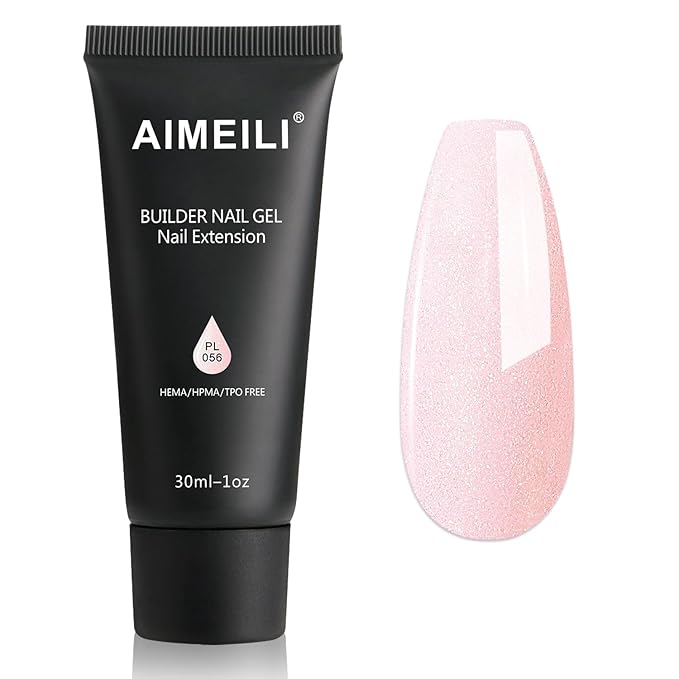 AIMEILI Poly Nail Extension Gel Builder Nail Gel Hema Free Poly Nail Enhancement Nail Art Design DIY Salon Nail At Home Gift for Women Nail Gel - 056