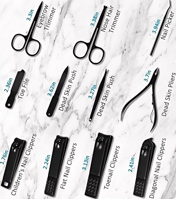 Manicure Set Professional Nail Clipper Kit-26 Pieces Stainless Steel Manicure Kit,Nail Care Tools with Luxurious Travel Case (Brown)
