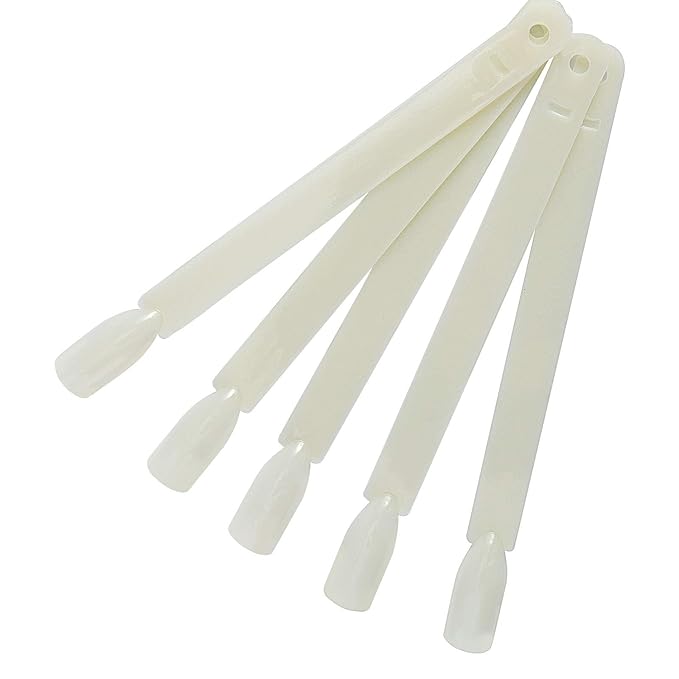 ZOENHOU 150 Nail Swatches, Plastic Nail Art Sample Sticks with Ring for Professional Use, Home DIY Art Supplies