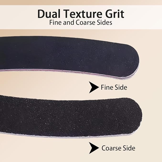 12PCS Black Banana Curved Double Sided Strip Grit Nail File Polish Emery Board Buffering Sanding Art Manicure Buffer Nail Art Tools