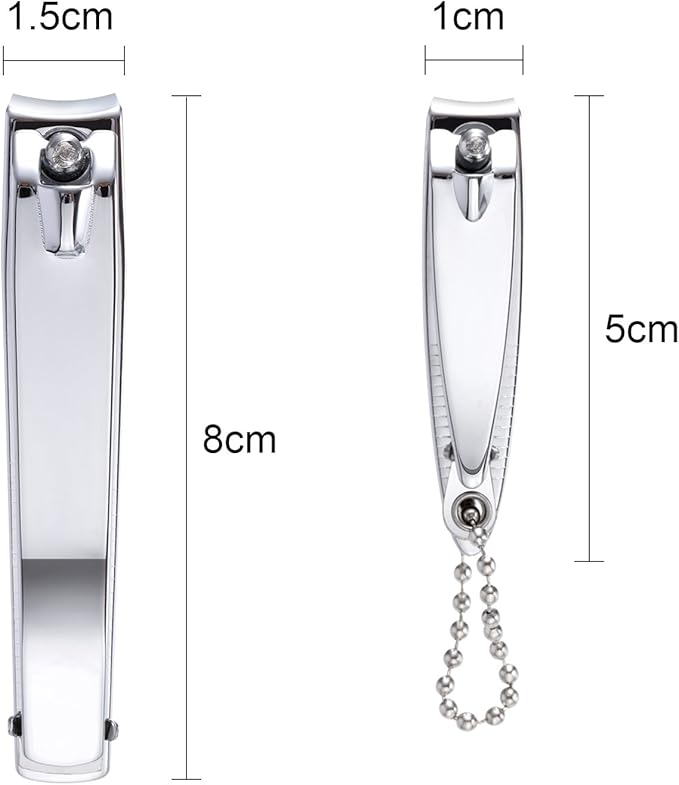 Bememo 12 Pieces Stainless Nail Clippers Set Fingernail and Toenail Clippers Nail Cutter Tool Set for Men and Women(Silver)