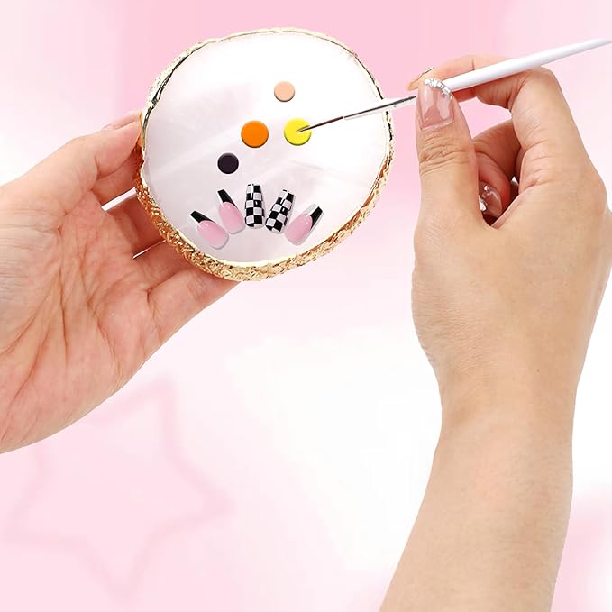 21 PCS Nail Art Brushes Nail Art Tool Set Resin Pallete Nails Pallet for Nails Design Brush Dotting Tools Painting Brushes Sculpture Pen Makeup Display Board for Home Salon