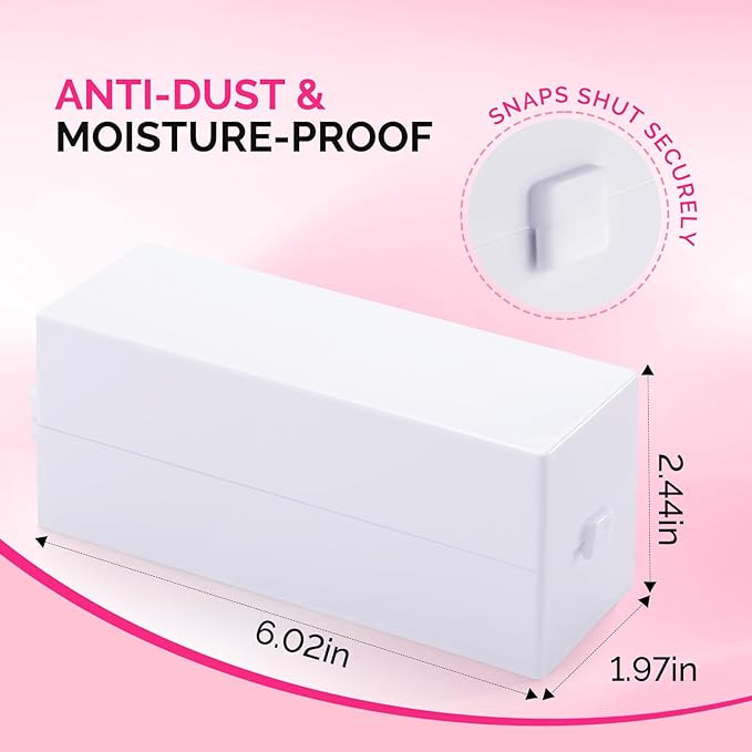 MelodySusie Nail Drill Bits Holder, 48 Holes Case, Portable Dustproof Displayer Organizer Container, Nail Tech Professional Nail Art Tool, Travel Salon Home, White (Drill Bits Not Included)