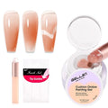 GELLEN Nude Patting Gel Polish, Cream Cushion Gradient Painting Gel for Ombre Aura, French Nail Art, Pat Paint Gel for Drawing Liner with Silicone Brush & 36pcs French Tip Guide