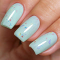Pastel Gel Polish,0.5 Fl Oz Light Green Flake Glitter Gel Nail Polish Macaron Spring Summer LED UV Speckled Sparkle Art Starter Manicure Salon DIY Nail