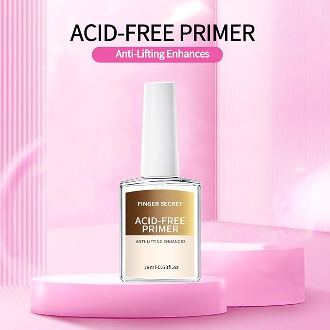18ml Acid-Free Primer for Gel Nail Polish 0.63floz, Fast Air Dry Base Coat Nail Primer Bond Pre Enhanced Adhesion Before Builder Gel for Flase Acrylic Nails Art Design in Salon Home Use