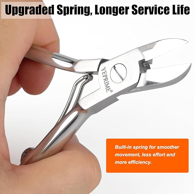 Podiatrist Toenail Clippers, Super Sharp and Wear-Resistant Toe Nail Cutters for Thick and Ingrown Nails, Hand Forged Stainless Steel Pedicure Clippers for Men Women Seniors, Curved Blade