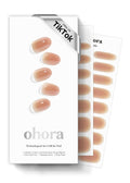 ohora Semi Cured Gel Nail Strips (N Sienna Veil) - Works with Any Lamps, Salon-Quality, Long Lasting, Easy to Apply & Remove - Includes 2 Prep Pads, Nail File & Wooden Stick
