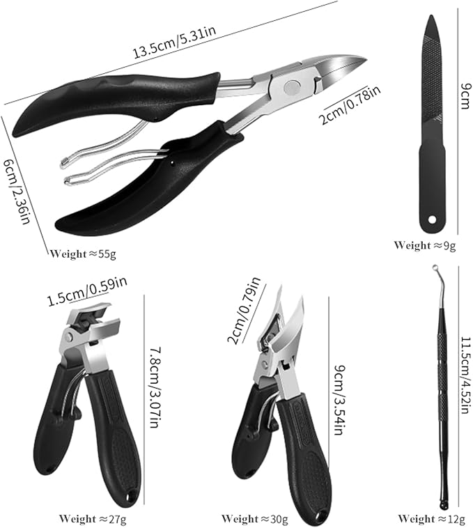 Toenail Clippers for Thick Toenails for Seniors, Angled Head Large Toe Nail Clippers Set for Men, Heavy Duty Ingrown Toenail Clippers Long Handled, Ultra SharpSlanted Nail Cutter