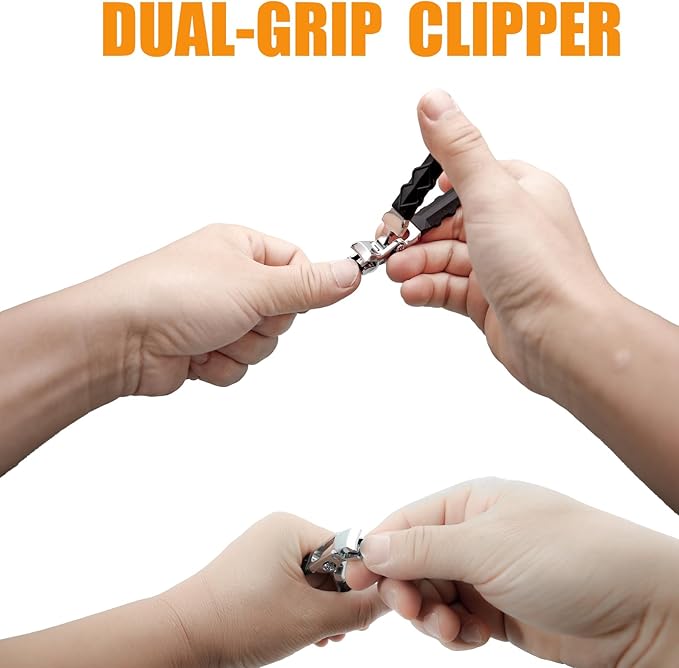 Heavy Duty Angled Head,Wide Jaw Clippers for Seniors,Ingrown Toenail,Thick Nail.Long Handle, Extra-Large Slanted Nail Cutter.Men,Women,Elderly.Stocking Stuffers.6Pcs