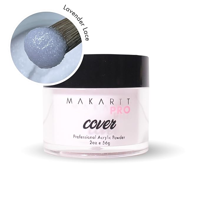 MakarttPro Acrylic Powder – Durable, Long-Lasting, Easy-Apply Formula for Nail Extensions, Overlays, Sculpting & Nail Art – 56g/2oz – Lavender Lace, Perfect for Pros and At-Home Use