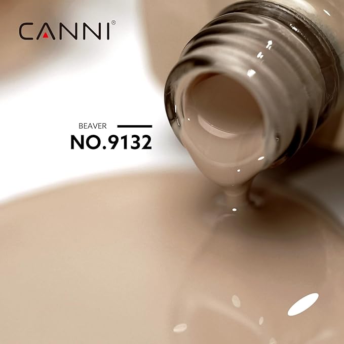 CANNI Nude Gel Nail Polish, 1Pcs Light Brown Gel Polish Nude Color Nail Polish High Gloss Soak Off U V Nail Manicure Salon DIY at Home