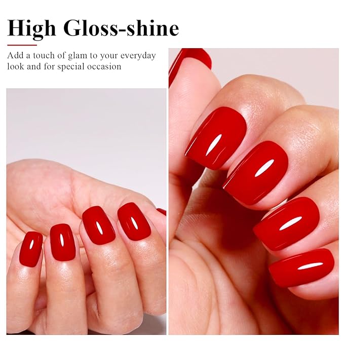 Imtiti 10ML Apple Red Gel Polish Soak Off LED UV Nail Gel DIY at Home Salon Art Gift for Women Girls 1PCS