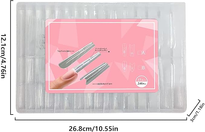 Crystal Form – Oval Extension Template, Paper Sandwich Nail Guide, Clear Shaping Mold | Flexible Builder Sheet, Salon Tool for Acrylic Gel Work, Precision Manicure Craft, Quick Design Aid