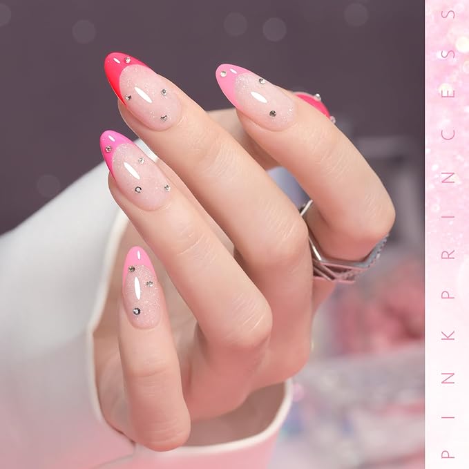 GAOY Pink Glitter Gel Nail Polish Set, 6 Colors Nude Neon Sparkle Soak Off UV Light Cure Gel Polish Kit for Salon and Nail Art DIY at Home
