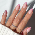 Valentines Day Glamnetic Press On Nails - Pink Macaron | Semi-Transparent Light Pink Pastel French Tip Short Almond Fake Nails in a Glossy Finish, Salon Quality | 15 Sizes - 30 Nail Kit