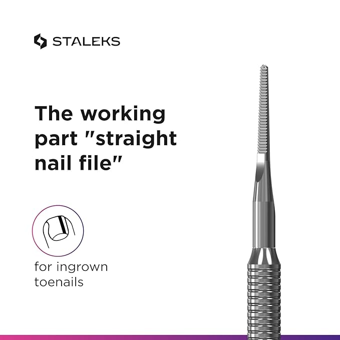 Staleks Pro Pedicure Toenail File EXPERT 60 Type 3 – Dual-Ended Ingrown Nail File – Stainless Steel